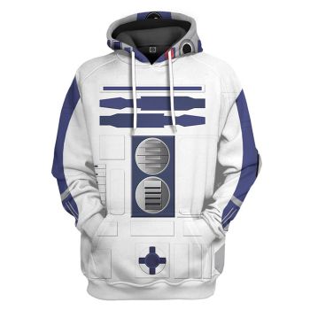 Fashion Blue White Totem Pattern Armor Hoodie