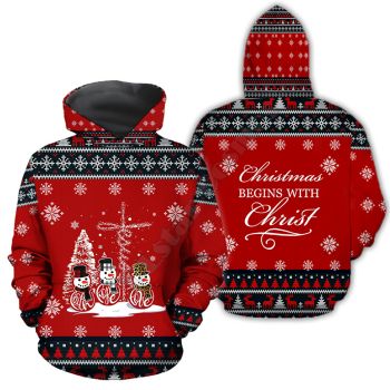 Classical And Elegance Red Sonwman Pattern Christmas Hoodie