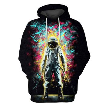 Cute Colorful Astronauts Pattern Human Face Hoodie