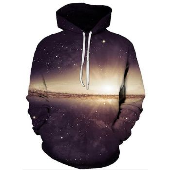 Loose And Fashion Purple Star Pattern Bitcoin Hoodie