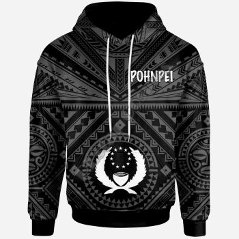 Precious Black Pohnpei Pattern Pohnpei Hoodie