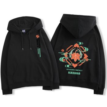 Fashion Genshin Impact Kazuha Anime The Black Hoodie