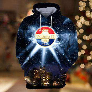 Loose Blue Lighting Pattern Lighting Hoodie