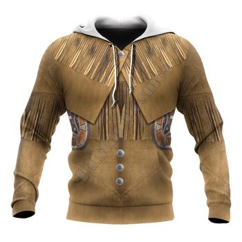 Popular And Vintage Brown Tassels Pattern Indians Hoodie