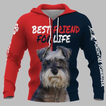 Temperament Red Blue Dog Pattern Animals Hoodie