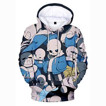 Undertale Hoodie &#8211; Cute Sans Skull 3D Print Pullover Drawstring Hoodie