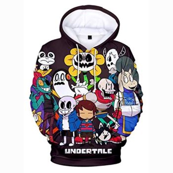 Undertale Hoodie &#8211; Undertale Character Colorful 3D Print Pullover Drawstring Hoodie