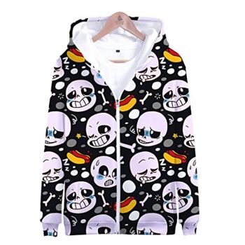 Undertale Jacket &#8211; Sans Black 3D Print Zip Up Jacket