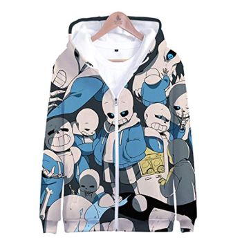 Undertale Jacket &#8211; Sans Blue 3D Print Zip Up Jacket