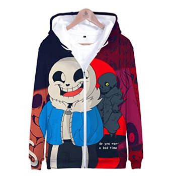 Undertale Jacket &#8211; Sans Red 3D Print Zip Up Jacket