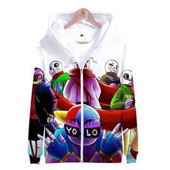 Undertale Jacket &#8211; Sans Skull Colorful 3D Full Print Zip Up Jacket