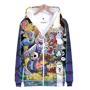 Undertale Jacket &#8211; Undertale Character Colorful 3D Full Print Zip Up Jacket