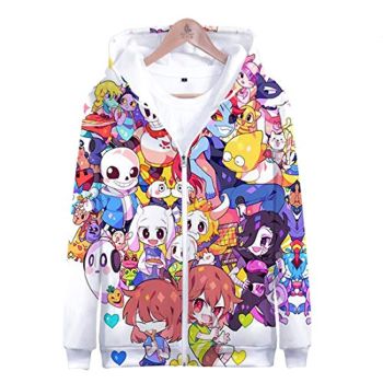 Undertale Jacket &#8211; Undertale Colorful 3D Full Print Zip Up Jacket