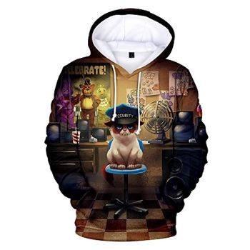 Unisex Cartoon Five Nights at Freddy Cosplay Hoodies for Man, Boys Sweatshirt Costume Jacket Coat