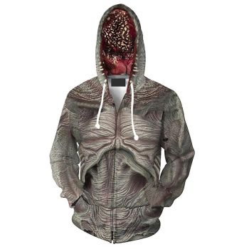 Unisex Demogorgon Hoodies Stranger Things Zip Up 3D Print Jacket Sweatshirt