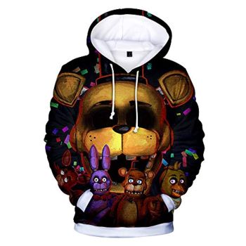 Unisex Five Nights at Freddy Hoodie 3D Print Pullover Cosplay Hooded Sweatshirt Costume for Men Kids