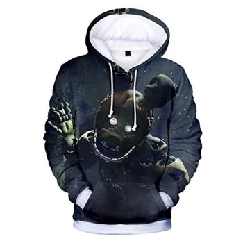 Unisex Five Nights at Freddy Hoodie 3D Print Pullover Cosplay Hooded Sweatshirt Costume for Men Kids