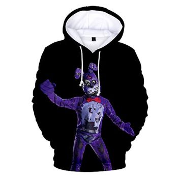 Unisex Five Nights at Freddy Hoodie 3D Print Pullover Cosplay Hooded Sweatshirt Costume for Men Kids