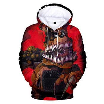 Unisex Five Nights at Freddy Hoodie 3D Print Pullover Cosplay Hooded Sweatshirt Costume for Men Kids