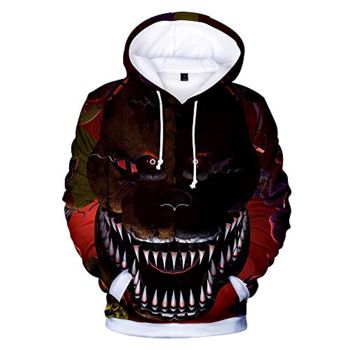 Unisex Five Nights at Freddy Hoodie 3D Print Pullover Cosplay Hooded Sweatshirt Costume for Men Kids