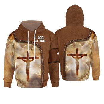  Precious And Cute Brown Crosses Pattern Jesus Hoodie