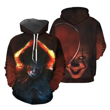  Oversize Brown Horror Characters Pattern Halloween Hoodie