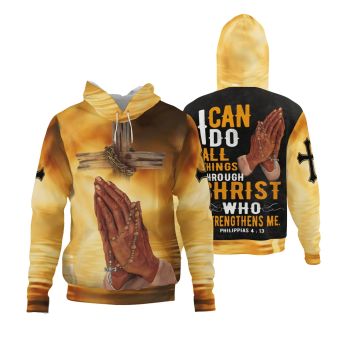  Popular Yellow Crosses Alphabet Fingers Pattern Jesus Hoodie