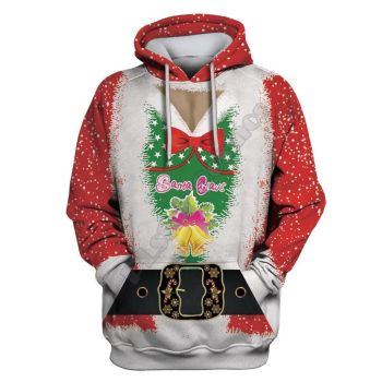  Gorgeous White Red Belt Pattern Christmas Hoodie