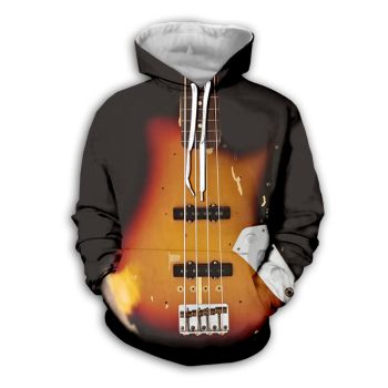 Popular Brown Strings Pattern Music Hoodie