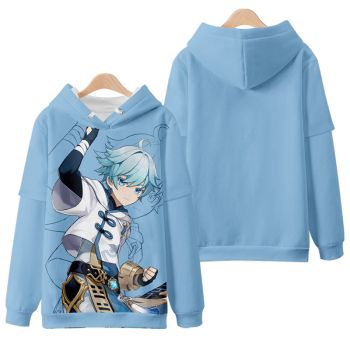 High-Quality Genshin Impact Chongyun Fake Two Pieces Sweater Hoodie