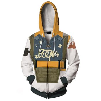 Valorant 3D Print Zipper Up Sweatshirt Hoodie