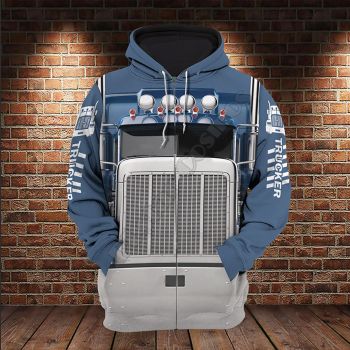  Fashion Blue Truck Pattern Car Zip-Up Hoodie