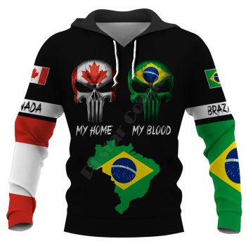 Loose Black Skull Pattern Skull Hoodie