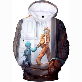 Video Game Among Us Hoodie &#8211; 3D Print Astronaut Drawstring Pullover Hoodie