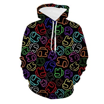 Video Game Among Us Hoodie &#8211; 3D Print Colorful Drawstring Pullover Hoodie