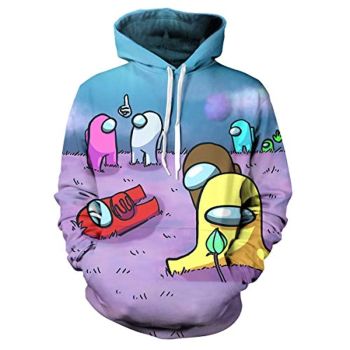 Video Game Among Us Hoodie &#8211; 3D Print Colorful Drawstring Pullover Hoodie
