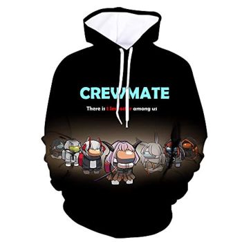 Video Game Among Us Hoodie &#8211; 3D Print Crewmate String Pullover Hoodie