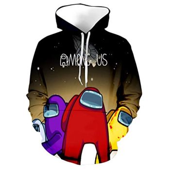 Video Game Among Us Hoodie &#8211; 3D Print Drawstring Pullover Hoodie