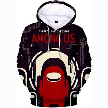 Video Game Among Us Hoodie &#8211; 3D Print Drawstring Pullover Hoodie