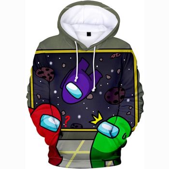 Video Game Among Us Hoodie &#8211; 3D Print Drawstring Pullover Hoodie