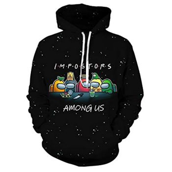 Video Game Among Us Hoodie &#8211; 3D Print Impostor Pullover Hoodie