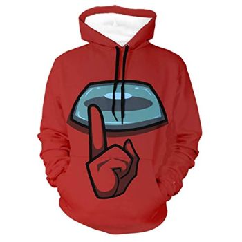 Video Game Among Us Hoodie &#8211; 3D Print Red String Pullover Hoodie