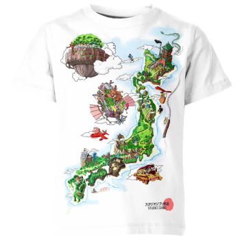 Wonderland Cartography - Classic White Wonderland Map Studio Ghibli Shirt