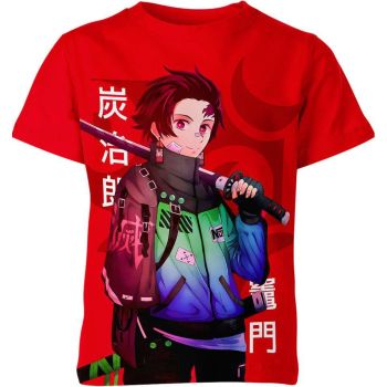 Tanjiro Kamado From Demon Slayer Shirt - Red