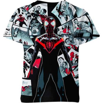 Dashing Into the Spider-Verse: Casual and Comfortable Spider-man Man T-Shirt in Black