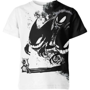 Cubone and Gastly White and Black DQS Shirt