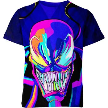 Chilling Shadows: Blue Vemon Shirt - A Scary and Creepy  Tee