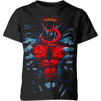 Fiery Antagonist: Black Venom Face Graphic T-Shirt for  Fans
