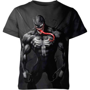 Symbiote Venom Shirt: Unleash the Power - A Sleek and Alluring Black Tee