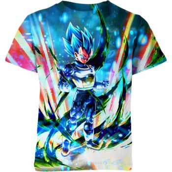 Dynamic Saiyan Charge - Energetic Blue Shirt